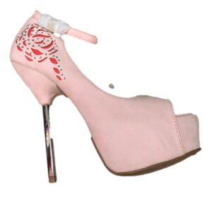 COPY - METAL stiletto high heels peep toes platform